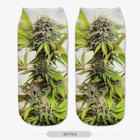 Sativa Weed Leaf Socks 3D Print